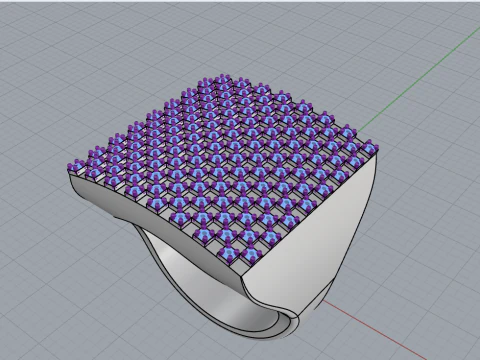 Square signet ring model 836 3D Print Model