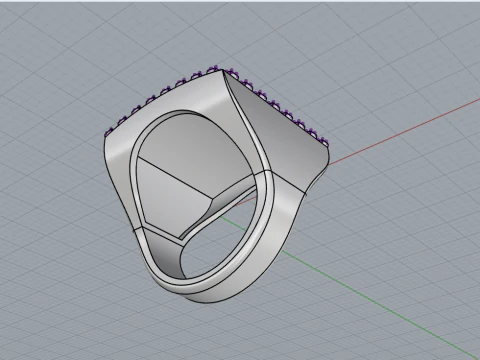 Square signet ring model 836 3D Print Model