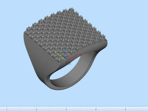 Square signet ring model 836 3D Print Model