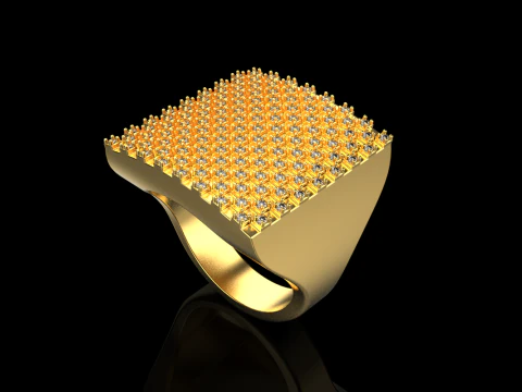 Square signet ring model 836 3D Print Model