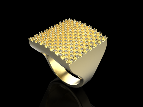 Square signet ring model 836 Model Cetak 3D
