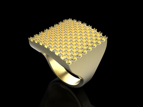 Square signet ring model 836 3D Print Model