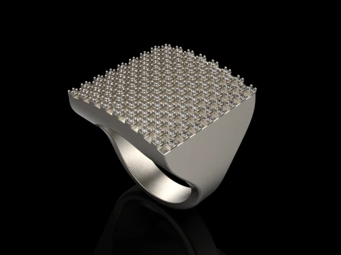 Square signet ring model 836 3D Print Model