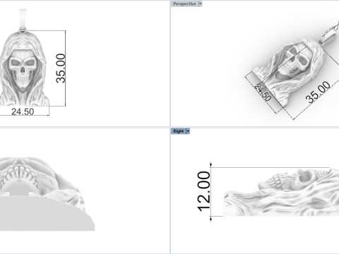 死亡吊坠型号 835 3D 打印模型