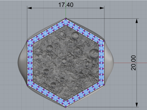 Moon texture signet ring model 834 3D Принт Модель