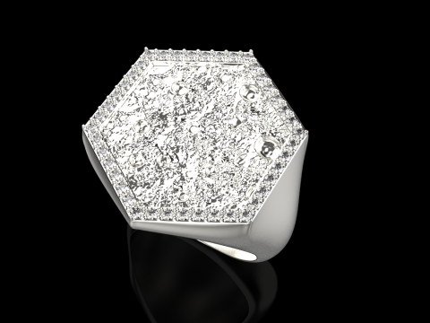 Moon texture signet ring model 834 3D Принт Модель