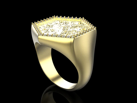 Moon texture signet ring model 834 3D Print Model