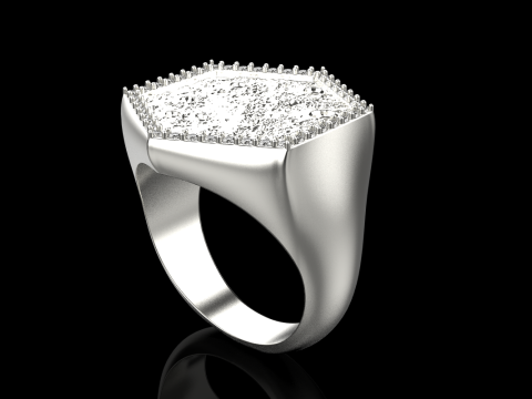 Moon texture signet ring model 834 3D Принт Модель