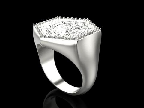 Moon texture signet ring model 834 3D Print Model