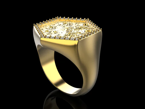 Moon texture signet ring model 834 3D Print Model