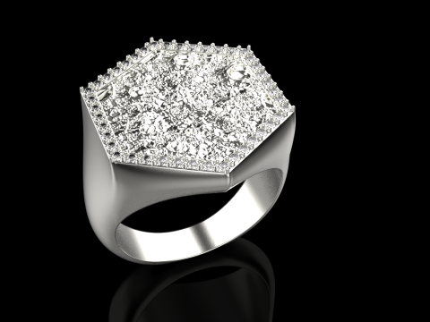 Moon texture signet ring model 834 3D Принт Модель