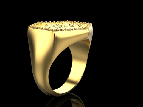Moon texture signet ring model 834 3D Print Model