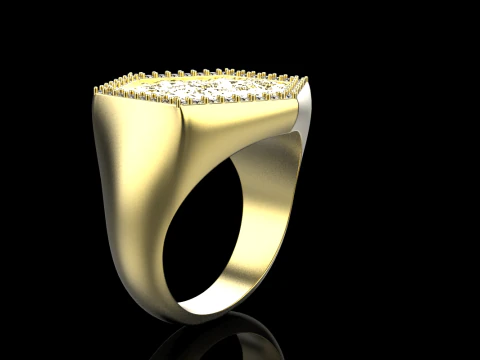 Moon texture signet ring model 834 3D Print Model