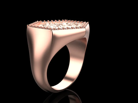 Moon texture signet ring model 834 3D Print Model