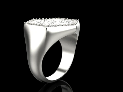 Moon texture signet ring model 834 3D Print Model