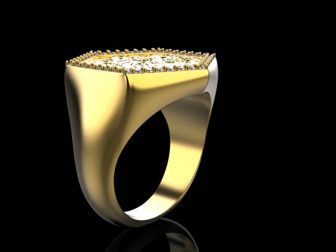Moon texture signet ring model 834 3D Print Model
