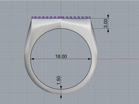 Moon texture signet ring model 834 3D Print Model