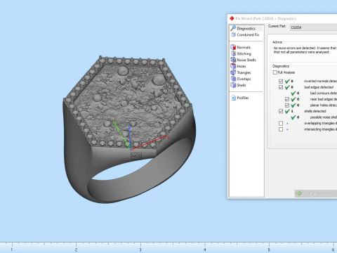 Moon texture signet ring model 834 3D Print Model