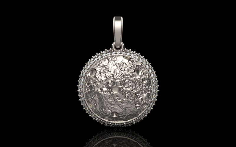 Moon pendant model 833 3D printmodel .c4d .max .obj .3ds .fbx .stl .blend 