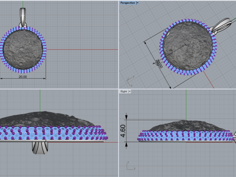 Moon pendant model 833 3D printmodel