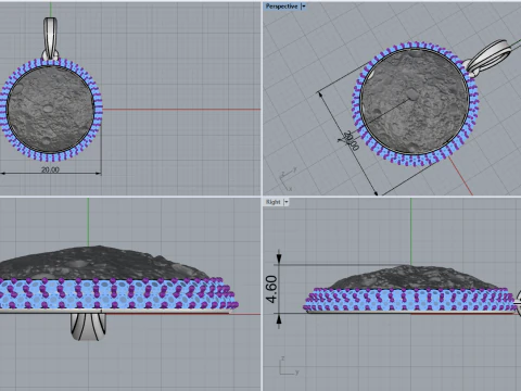Moon pendant model 833 3D Print Model