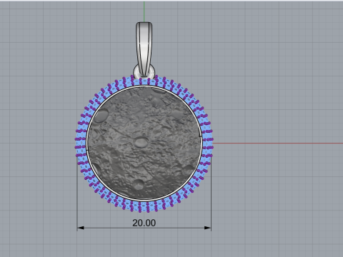 Moon pendant model 833 3D printmodel