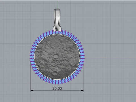 Moon pendant model 833 3D Print Model