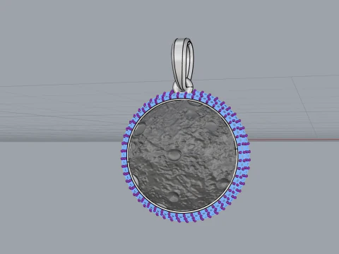 Moon pendant model 833 3D Print Model