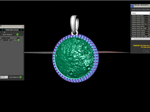 Moon pendant model 833 3D Print Model