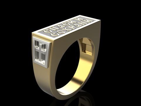 Signet ring save and protect model 830 3D Принт Модель