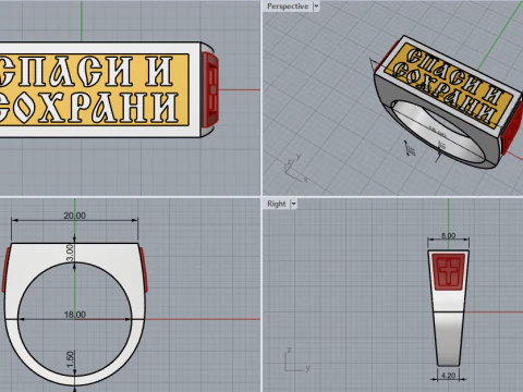 Signet ring save and protect model 830 3D Print Model