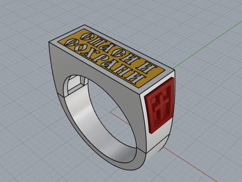 Signet ring save and protect model 830 3D Принт Модель