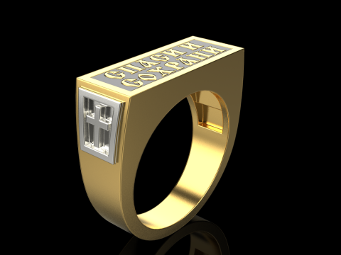 Signet ring save and protect model 830 3D Принт Модель