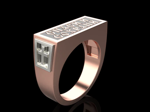 Signet ring save and protect model 830 3D Print Model