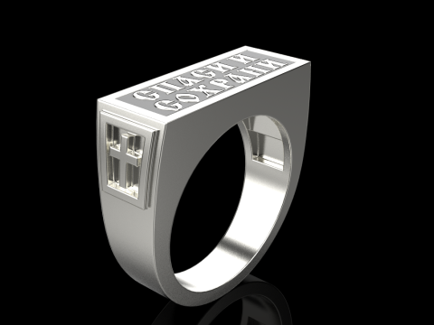 Signet ring save and protect model 830 3D Принт Модель