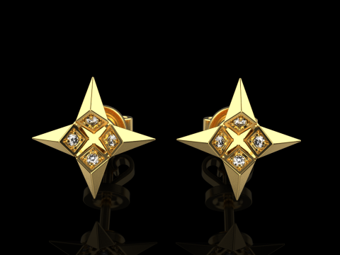 Star earring model 829 3D Print Model