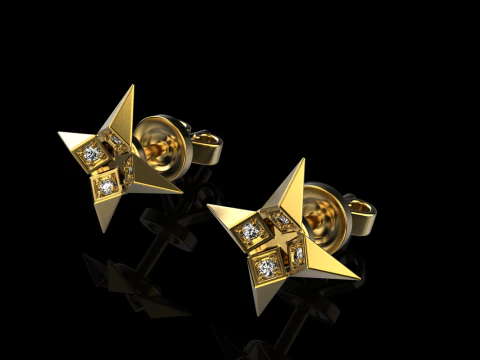 Star earring model 829 3D Print Model