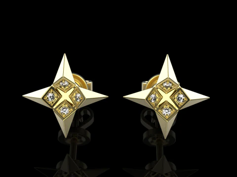 Star earring model 829 3D Print Model