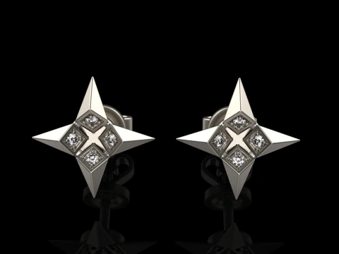 Star earring model 829 3D Print Model