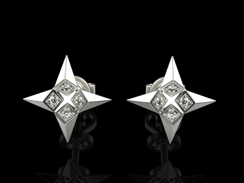 Star earring model 829 3D Print Model