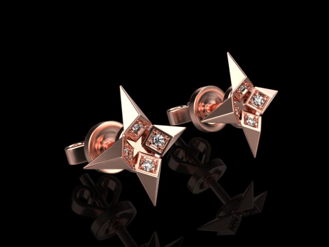 Star earring model 829 3D Print Model