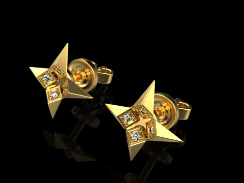 Star earring model 829 3D Print Model