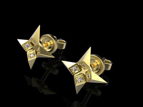 Star earring model 829 3D Print Model