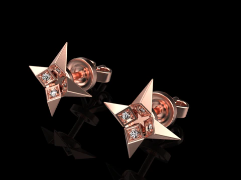 Star earring model 829 3D Print Model