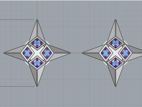 Star earring model 829 3D Print Model