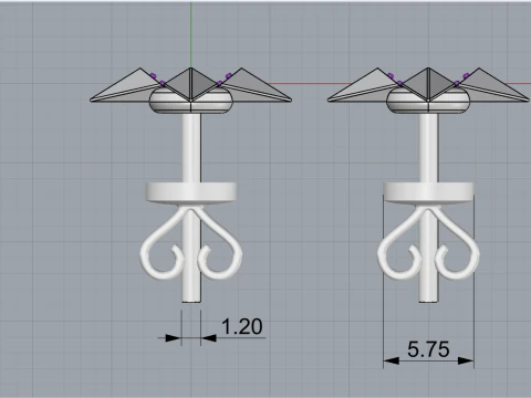 Star earring model 829 3D Print Model