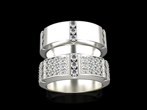 Wedding rings model 828 3D Принт Модель