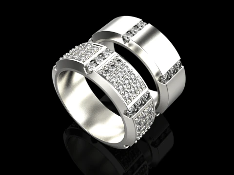 Wedding rings model 828 3D Print Model