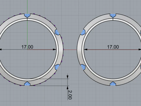 Wedding rings model 828 3D Print Model