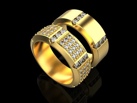 Wedding rings model 828 3D Print Model